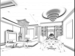 family - kitchen - restaurant 460 3D Model