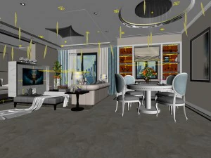 family - kitchen - restaurant 460 3D Model