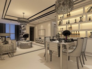 family - kitchen - restaurant 461 Model 3D