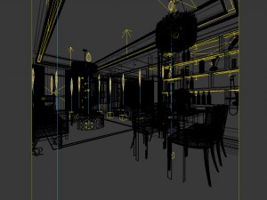 family - kitchen - restaurant 461 Model 3D