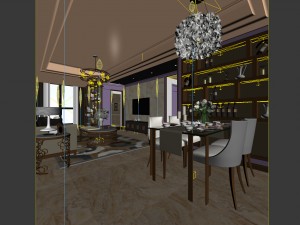 family - kitchen - restaurant 461 Model 3D