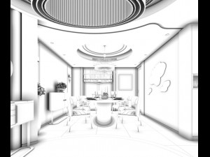family - kitchen - restaurant 464 3D Model