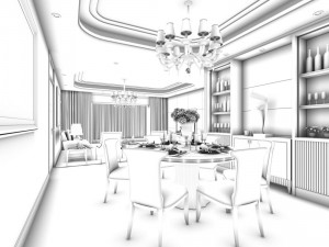 family - kitchen - restaurant 465 3D Model