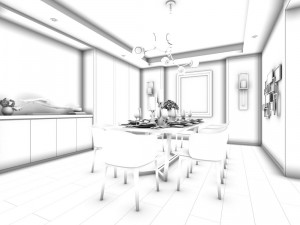 family - kitchen - restaurant 467 3D Model