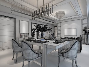 family - kitchen - restaurant 468 3D 모델