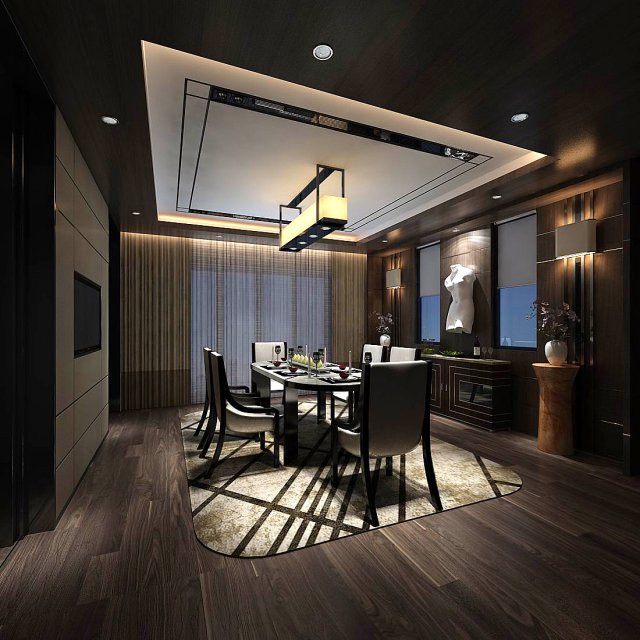 family - kitchen - restaurant 471 3D Model .c4d .max .obj .3ds .fbx .stl .blend 