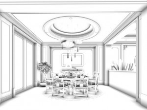 family - kitchen - restaurant 472 Modello 3D