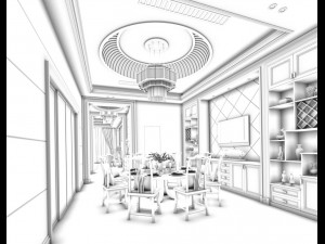 family - kitchen - restaurant 476 3Dモデル