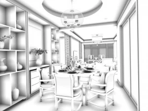 family - kitchen - restaurant 477 3D Model