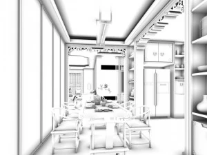 family - kitchen - restaurant 481 3D Model