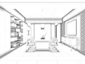 family - kitchen - restaurant 483 3D Model