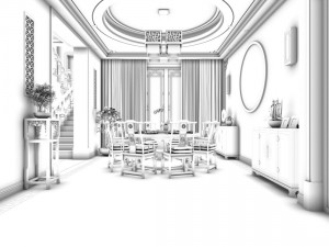 family - kitchen - restaurant 484 3D Модель