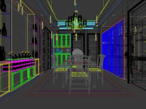 family - kitchen - restaurant 486 Model 3D