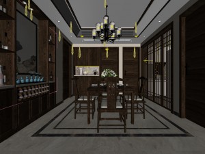 family - kitchen - restaurant 486 Model 3D