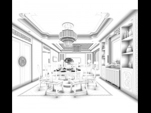 family - kitchen - restaurant 487 3D Модель