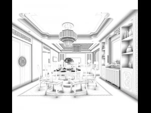 family - kitchen - restaurant 487 3D Model