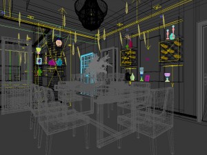 family - kitchen - restaurant 488 Modèle 3D