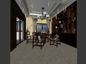 family - kitchen - restaurant 490 Modello 3D