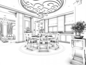 family - kitchen - restaurant 494 3D Model