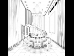 family - kitchen - restaurant 495 3D Model