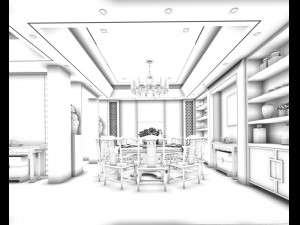 family - kitchen - restaurant 497 3D Model