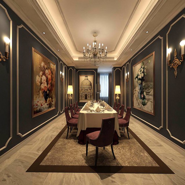 family - kitchen - restaurant 500 Model 3D .c4d .max .obj .3ds .fbx .stl .blend 
