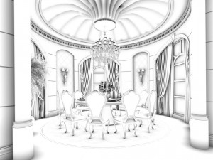 family - kitchen - restaurant 501 Modèle 3D