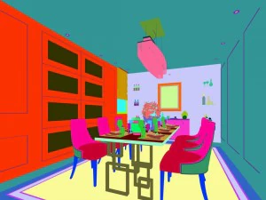 family - kitchen - restaurant 502 3D Model