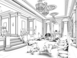 family - kitchen - restaurant 504 Modèle 3D