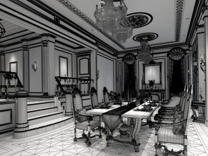 family - kitchen - restaurant 504 Modèle 3D