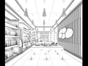 antique sale showroom 03 3D Model