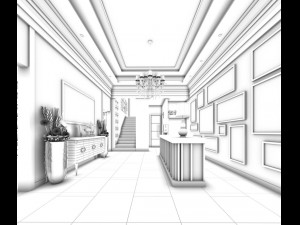 antique sale showroom 03 3D Model