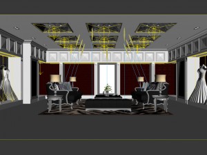 wedding dressing area 11 Modello 3D