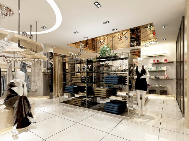 shopping mall - apparel store 04 3D Model .c4d .max .obj .3ds .fbx .stl .blend 