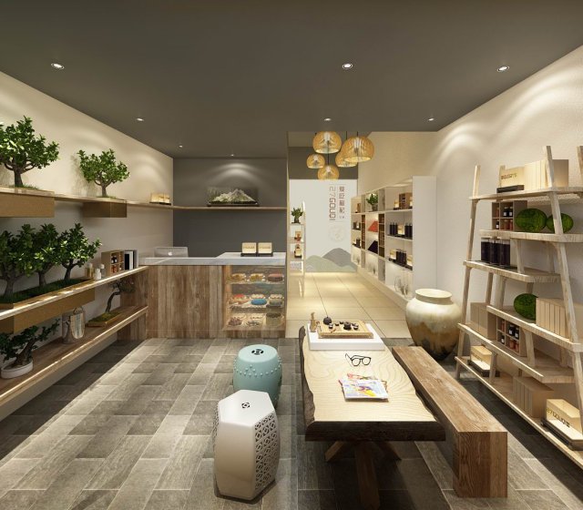 shopping malls - shops - tea shops 321 3D 모델 .c4d .max .obj .3ds .fbx .stl .blend 
