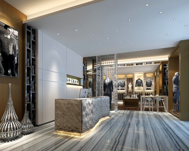 mall store - men clothing store 06 3D 모델 .c4d .max .obj .3ds .fbx .stl .blend 