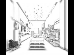 mall shop - men clothing store 036 3D Model