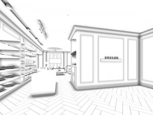 shopping mall - men clothing store 76 Model 3D