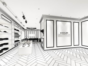 shopping mall - men clothing store 76 Model 3D