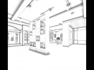 mall store - female clothing store 34 3D Model
