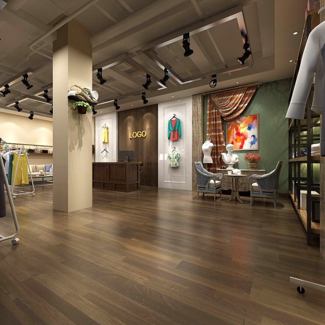arcade - stores - female clothes shop 398 3D मॉडल .c4d .max .obj .3ds .fbx .stl .blend 
