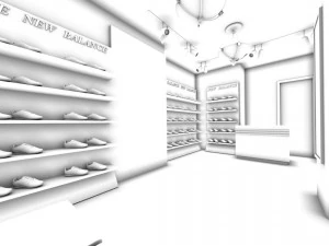 mall store - shoe store 01 3D Model