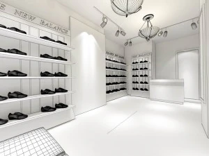 mall store - shoe store 01 3D Model