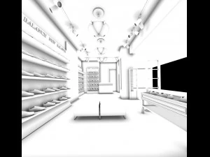 mall store - shoe store 01 3D Model