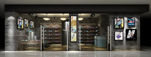 mall store - shoe store 03 3D 모델 .c4d .max .obj .3ds .fbx .stl .blend 