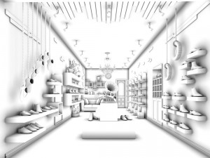 shopping mall - shop - shoe store 06 3Dモデル
