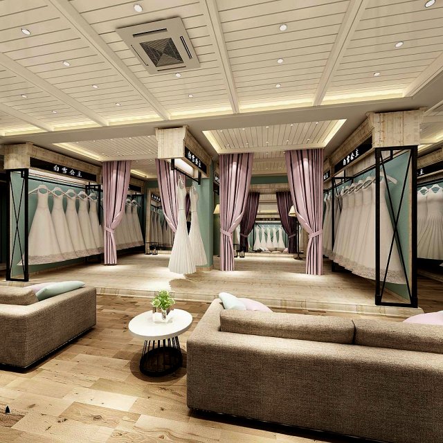 business - wedding gown - showroom - 9411 Modelo 3D .c4d .max .obj .3ds .fbx .stl .blend 