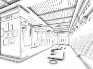 business - wedding gown - showroom - 9411 Modelo 3D