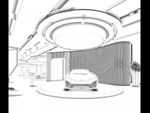 бизнес - магазин - автосалон - 9454 3D Модель