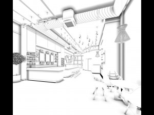 business - shop - coffee shop - 9435 3D Model